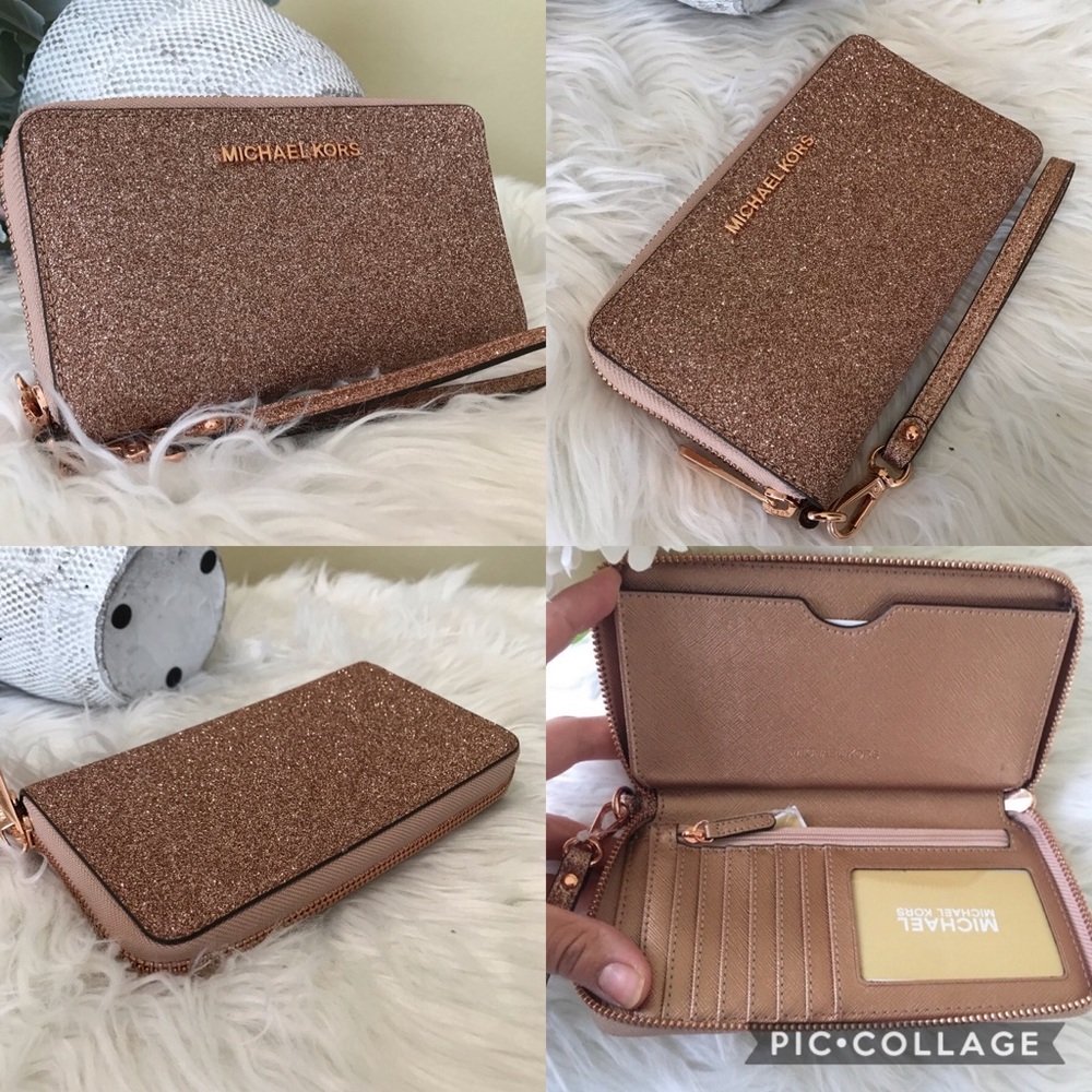 5PCS Michael Kors glitter mini Ciara xbody &wallet - Picture 4 of 8